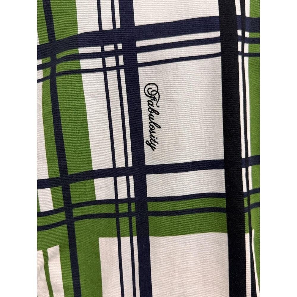 Fabulosity Blazer Women's L Vintage Green Navy Plaid Button Cotton Stretch Y2K - Picture 4 of 10